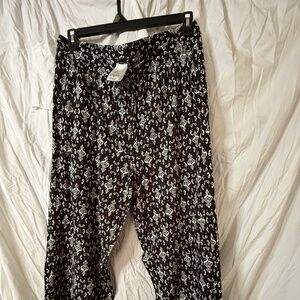 flowy black paisley beach pants XL